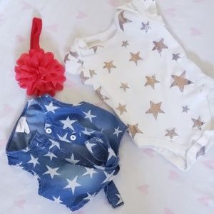 Baby girl onesie and Jean vest
